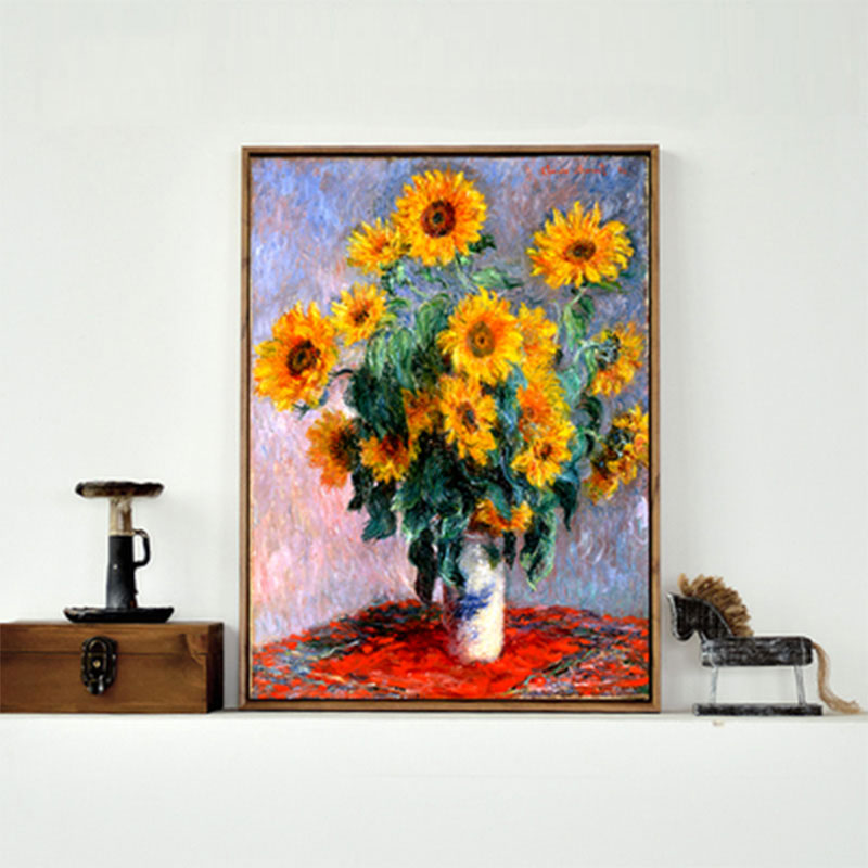 Yellow Sunflower Vase Painting Still Life Traditional Textured Canvas Wall Art for Bedroom Yellow Clearhalo 'Art Gallery' 'Canvas Art' 'Traditional' Arts' 1655745