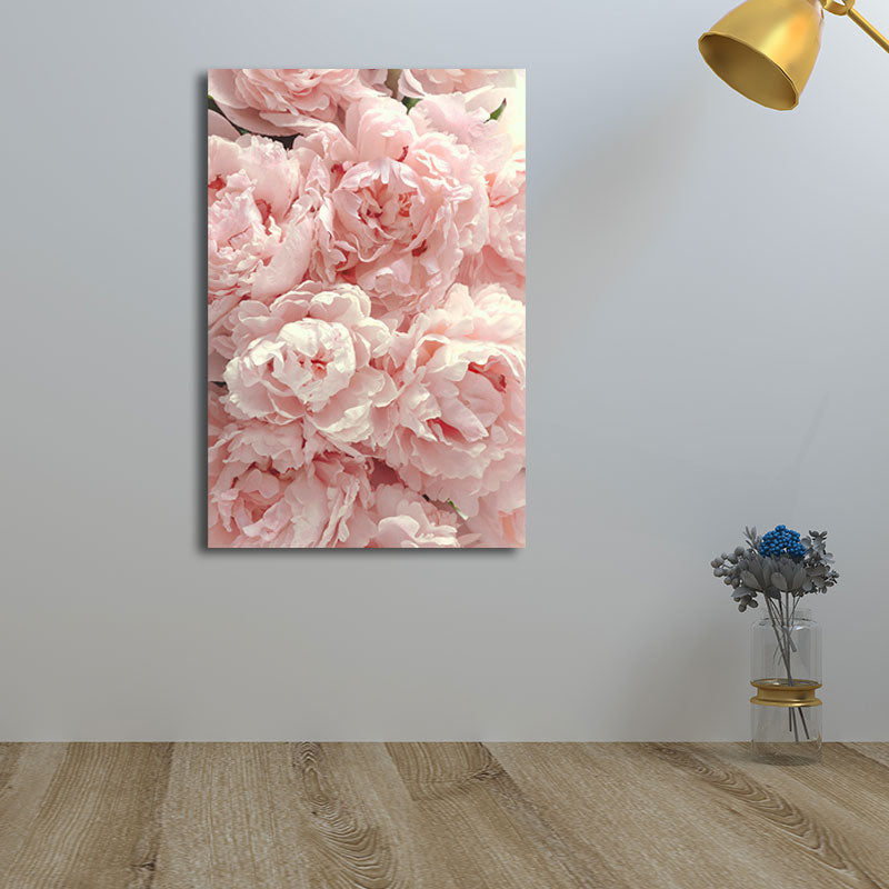 Flower Canvas Wall Art Textured Nordic Girls Bedroom Wall Decoration in Soft Color Clearhalo 'Arts' 'Canvas Art' 1655754