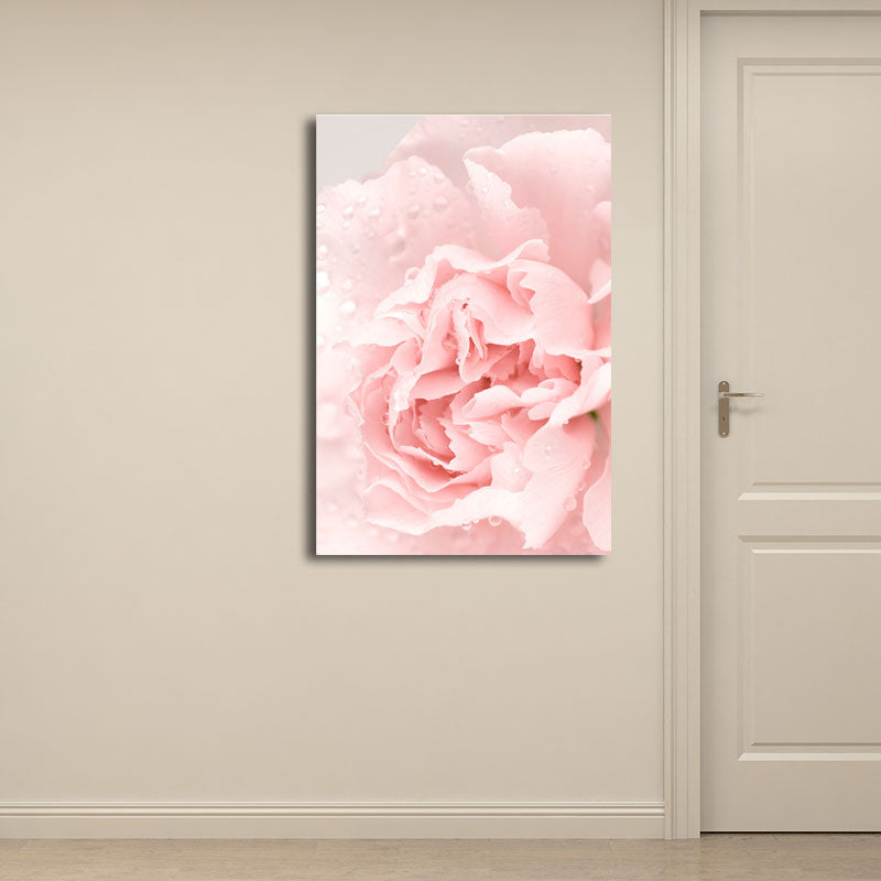 Flower Canvas Wall Art Textured Nordic Girls Bedroom Wall Decoration in Soft Color Light Pink Clearhalo 'Arts' 'Canvas Art' 1655759