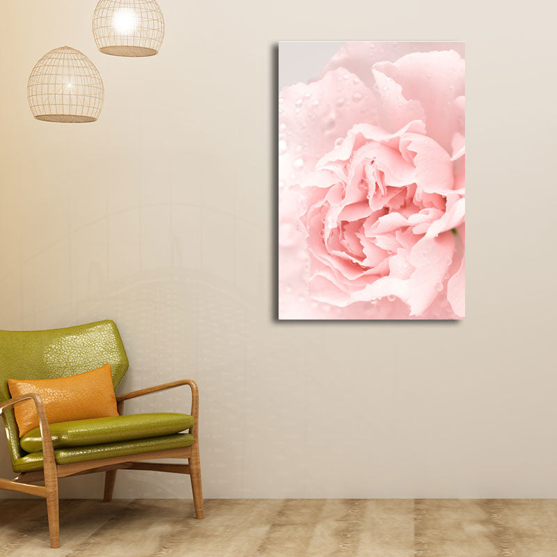 Flower Canvas Wall Art Textured Nordic Girls Bedroom Wall Decoration in Soft Color Clearhalo 'Arts' 'Canvas Art' 1655760