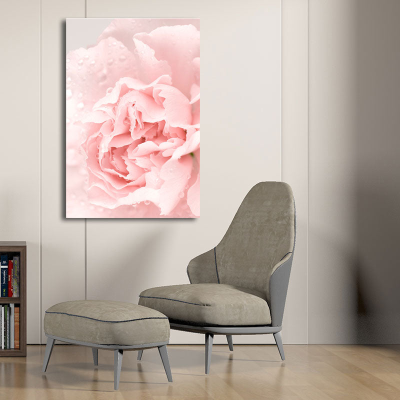 Flower Canvas Wall Art Textured Nordic Girls Bedroom Wall Decoration in Soft Color Clearhalo 'Arts' 'Canvas Art' 1655761