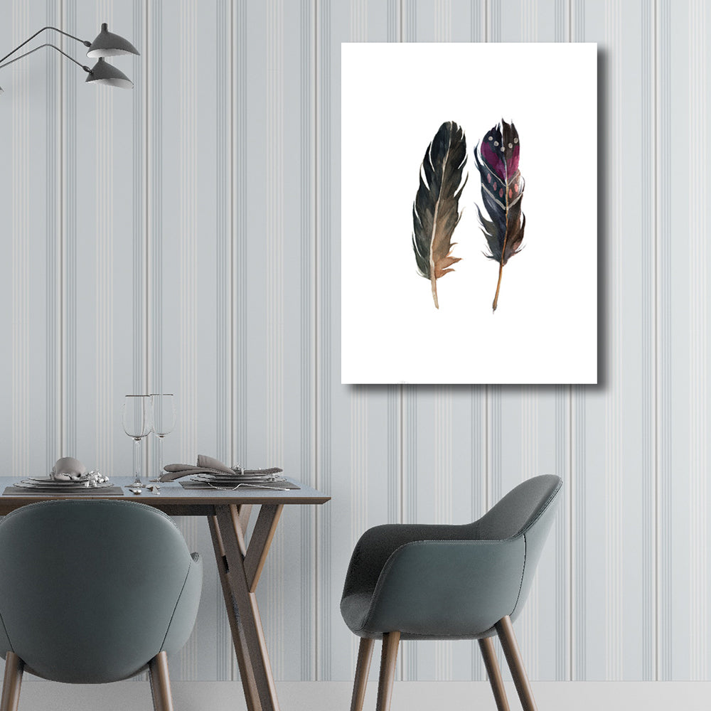 Black Feathers Wall Art Textured Surface Minimalism Dining Room Canvas Print Clearhalo 'Art Gallery' 'Canvas Art' 'Contemporary Art Gallery' 'Contemporary Art' 'Minimalism' 'Minimalist Art Gallery' 'Scandinavian' Arts' 1655830