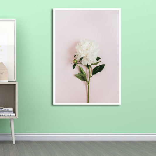 Nordic Plant Wall Decor Canvas Textured Soft Color Wall Art Print for Girls Room Pink