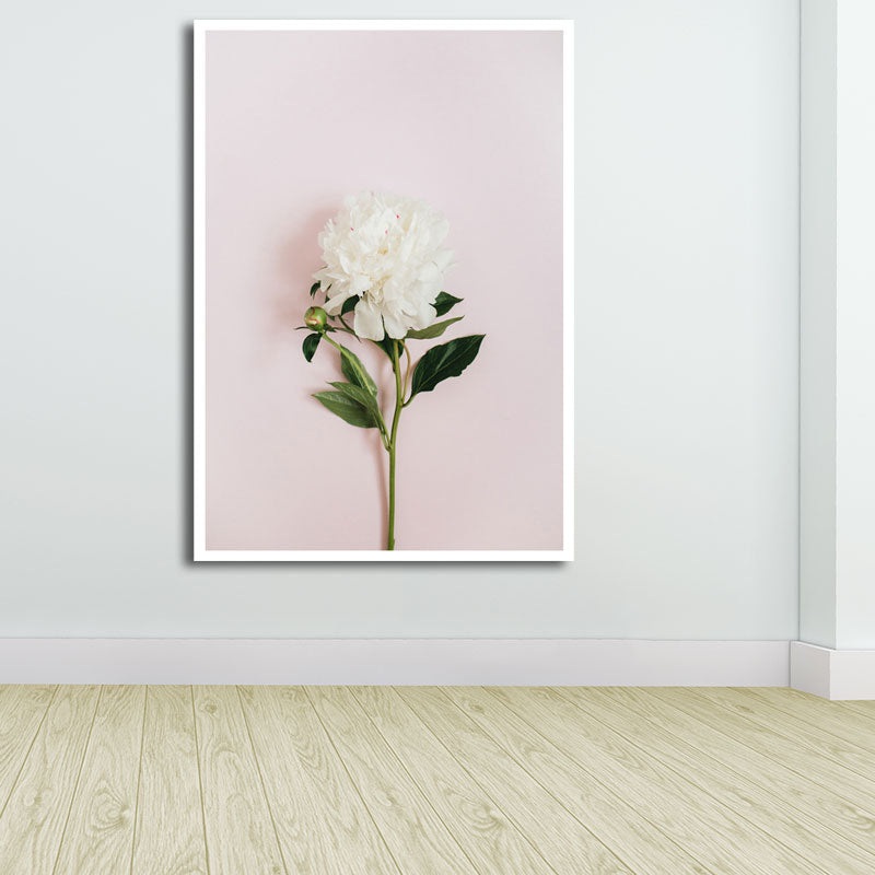 Nordic Plant Wall Decor Canvas Textured Soft Color Wall Art Print for Girls Room Clearhalo 'Arts' 'Canvas Art' 1655849