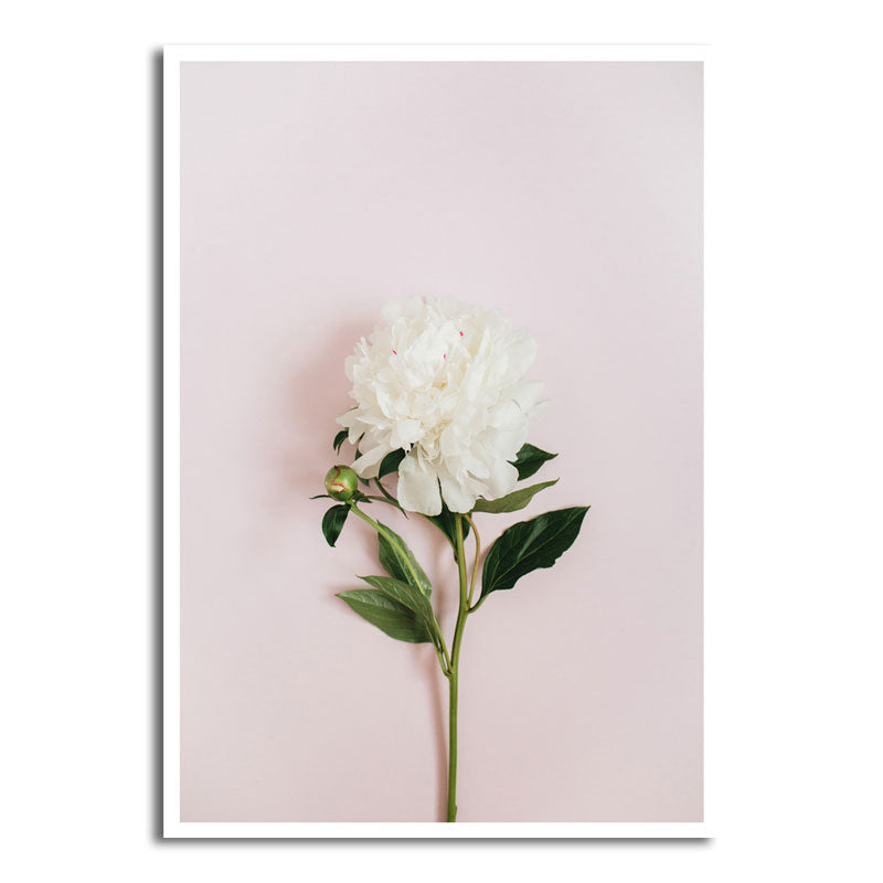 Nordic Plant Wall Decor Canvas Textured Soft Color Wall Art Print for Girls Room Clearhalo 'Arts' 'Canvas Art' 1655850