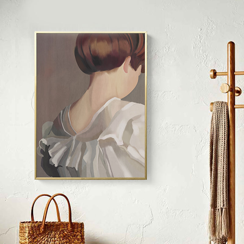 White Girls Back Painting Art Print Textured Traditional Bathroom Wall Decoration Clearhalo 'Art Gallery' 'Canvas Art' 'Traditional' Arts' 1655913