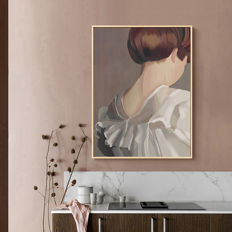 White Girls Back Painting Art Print Textured Traditional Bathroom Wall Decoration Clearhalo 'Art Gallery' 'Canvas Art' 'Traditional' Arts' 1655914