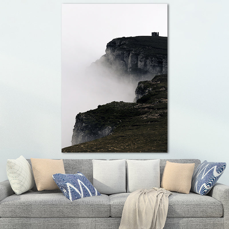 Nature Scenery Mountain Wall Decor Modernism Textured Canvas Wall Art for Living Room Black Clearhalo 'Art Gallery' 'Canvas Art' 'Contemporary Art Gallery' 'Modern' Arts' 1655955