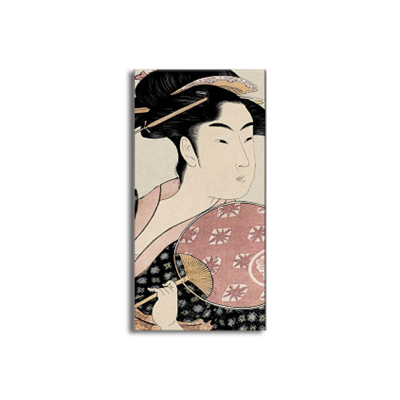 Japanese Ukiyoe-E Woman Painting Canvas Textured Pastel Color Wall Art for Tearoom Clearhalo 'Art Gallery' 'Canvas Art' 'Traditional' Arts' 1656006