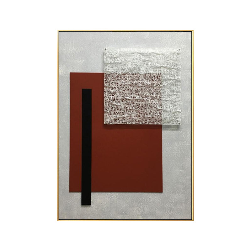 Geometric Canvas Art Textured Nordic Style Sitting Room Wall Decor in Dark Color Clearhalo 'Arts' 'Canvas Art' 1656019