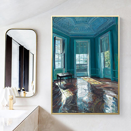 House Interior Art for Guest Room Oil Painting Wall Decor, Multiple Sizes Options Blue Design 1 Clearhalo 'Art Gallery' 'Canvas Art' 'Traditional' Arts' 1656151