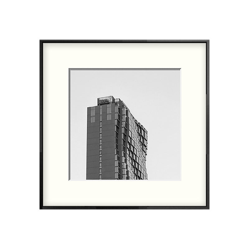 Top of Building Art Print Grey Canvas Square Wall Decor for Decorative, Multiple Sizes Clearhalo 'Art Gallery' 'Canvas Art' 'Contemporary Art Gallery' 'Modern' Arts' 1656165