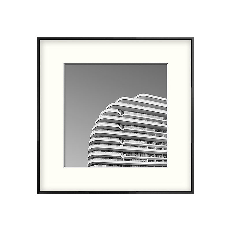Top of Building Art Print Grey Canvas Square Wall Decor for Decorative, Multiple Sizes Clearhalo 'Art Gallery' 'Canvas Art' 'Contemporary Art Gallery' 'Modern' Arts' 1656176
