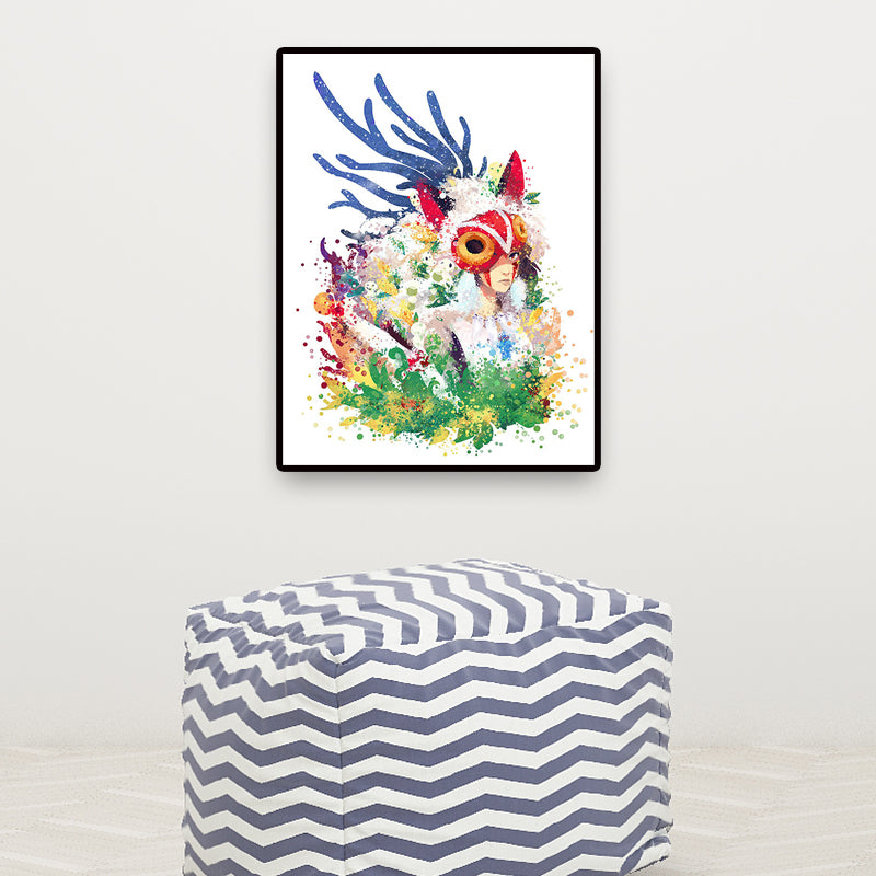 Figure Painting Tribal Woman Canvas Kids Style Textured Wall Art for Child Room Clearhalo 'Art Gallery' 'Canvas Art' 'Kids' Arts' 1656238