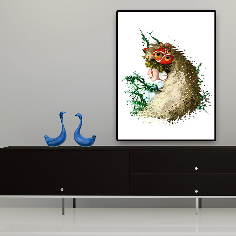 Figure Painting Tribal Woman Canvas Kids Style Textured Wall Art for Child Room Clearhalo 'Art Gallery' 'Canvas Art' 'Kids' Arts' 1656244