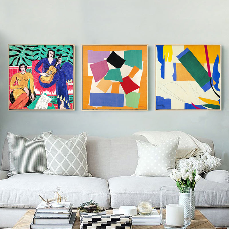 Canvas Green Art Print Fauvism Henri Matisse Abstract Painting Wall Decor for Room Purple Clearhalo 'Arts' 'Canvas Art' 1656245