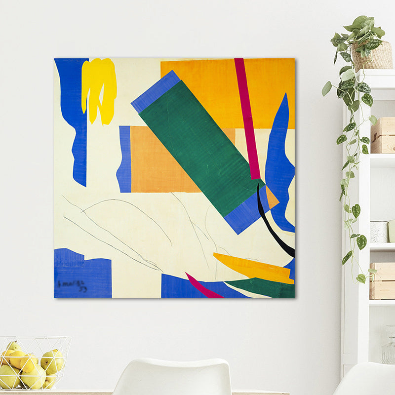 Canvas Green Art Print Fauvism Henri Matisse Abstract Painting Wall Decor for Room Blue Clearhalo 'Arts' 'Canvas Art' 1656256
