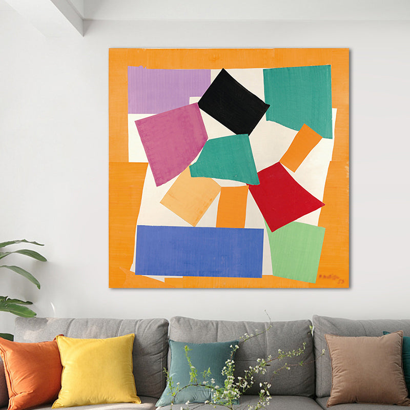 Canvas Green Art Print Fauvism Henri Matisse Abstract Painting Wall Decor for Room Orange Clearhalo 'Arts' 'Canvas Art' 1656260
