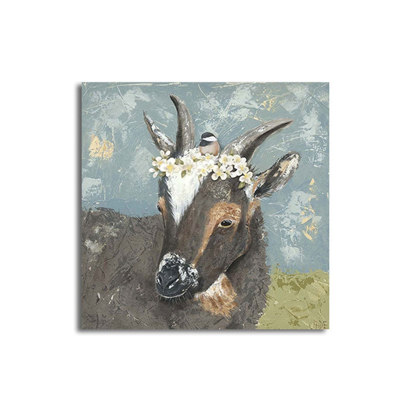 Country Farm Animal Painting Art Print Soft Color Bedroom Wall Decoration, Textured Clearhalo 'Art Gallery' 'Canvas Art' 'Country Art Gallery' 'French Country' 'Rustic' Arts' 1656296