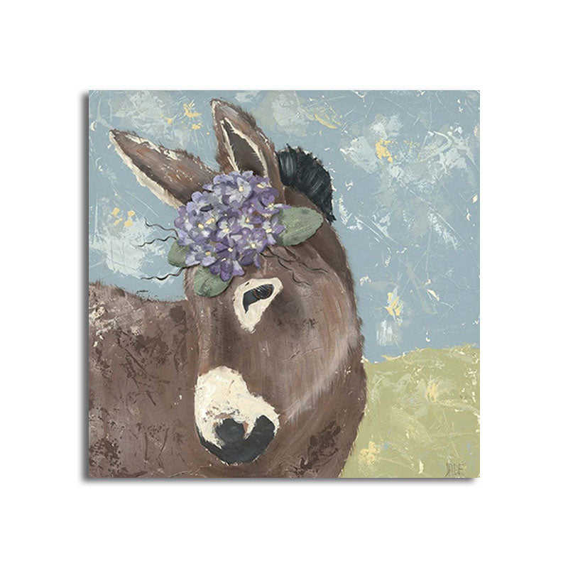 Country Farm Animal Painting Art Print Soft Color Bedroom Wall Decoration, Textured Clearhalo 'Art Gallery' 'Canvas Art' 'Country Art Gallery' 'French Country' 'Rustic' Arts' 1656300