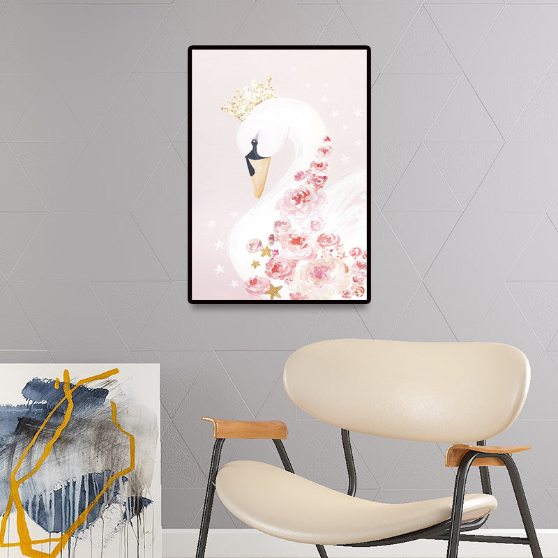 Pink Dancer Painting Canvas Print Textured Surface Glam Kids Bedroom Wall Art Decor Clearhalo 'Art Gallery' 'Canvas Art' 'Kids' Arts' 1656331