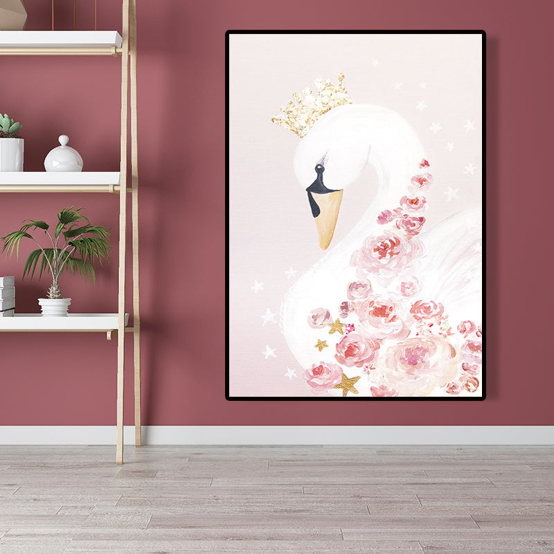 Pink Dancer Painting Canvas Print Textured Surface Glam Kids Bedroom Wall Art Decor Clearhalo 'Art Gallery' 'Canvas Art' 'Kids' Arts' 1656332