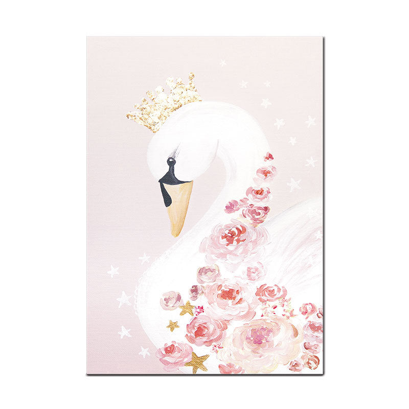 Pink Dancer Painting Canvas Print Textured Surface Glam Kids Bedroom Wall Art Decor Clearhalo 'Art Gallery' 'Canvas Art' 'Kids' Arts' 1656333