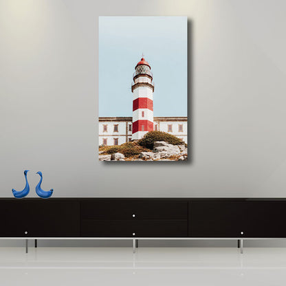 Lighthouse Canvas Wall Art Nautical Decorative for Living Room Paintings in Blue Blue Clearhalo 'Art Gallery' 'Canvas Art' 'Contemporary Art Gallery' 'Modern' Arts' 1656355