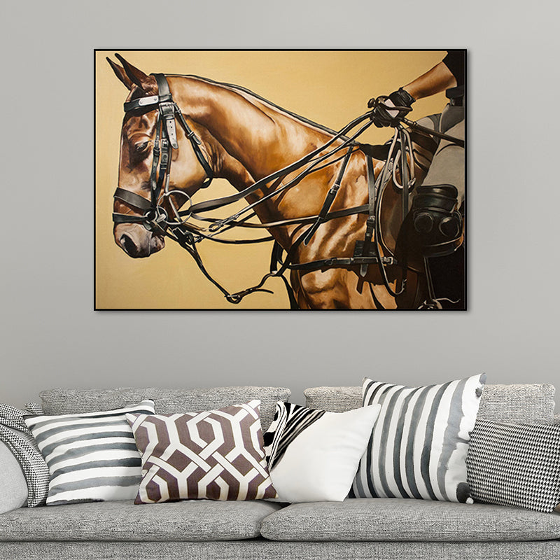 Riding Horse Wall Art Decor Contemporary Decorative for Drawing Room Wrapped Canvas Clearhalo 'Art Gallery' 'Canvas Art' 'Contemporary Art Gallery' 'Modern' Arts' 1656370
