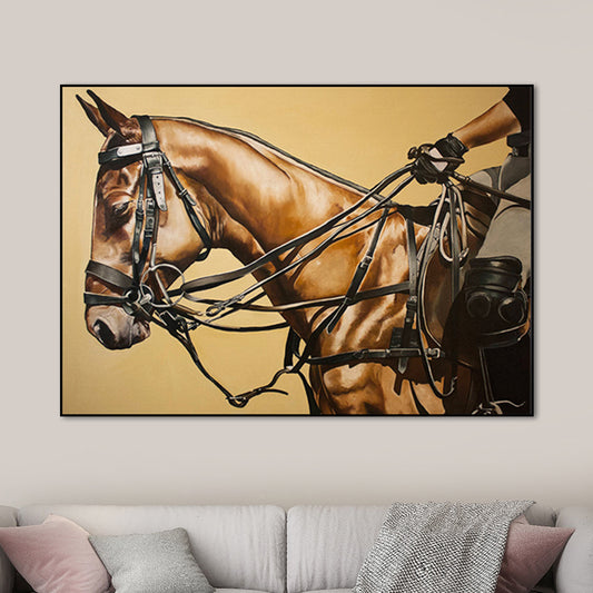 Riding Horse Wall Art Decor Contemporary Decorative for Drawing Room Wrapped Canvas Clearhalo 'Art Gallery' 'Canvas Art' 'Contemporary Art Gallery' 'Modern' Arts' 1656371