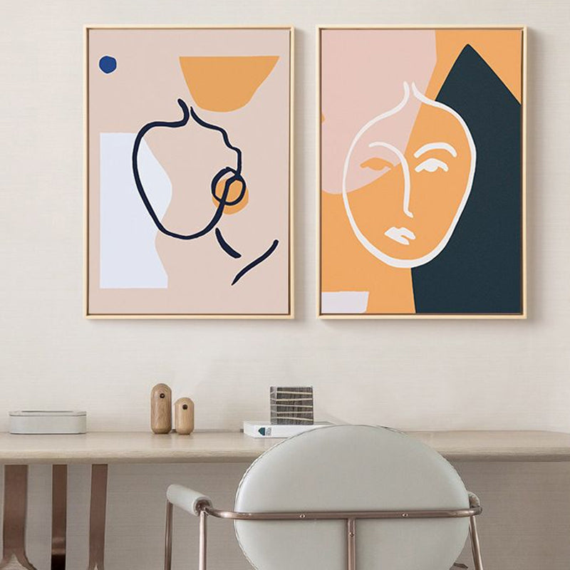 Soft Color Abstract Wall Decor Scandinavian Textured Canvas Print for Living Room Yellow Clearhalo 'Arts' 'Canvas Art' 1656376