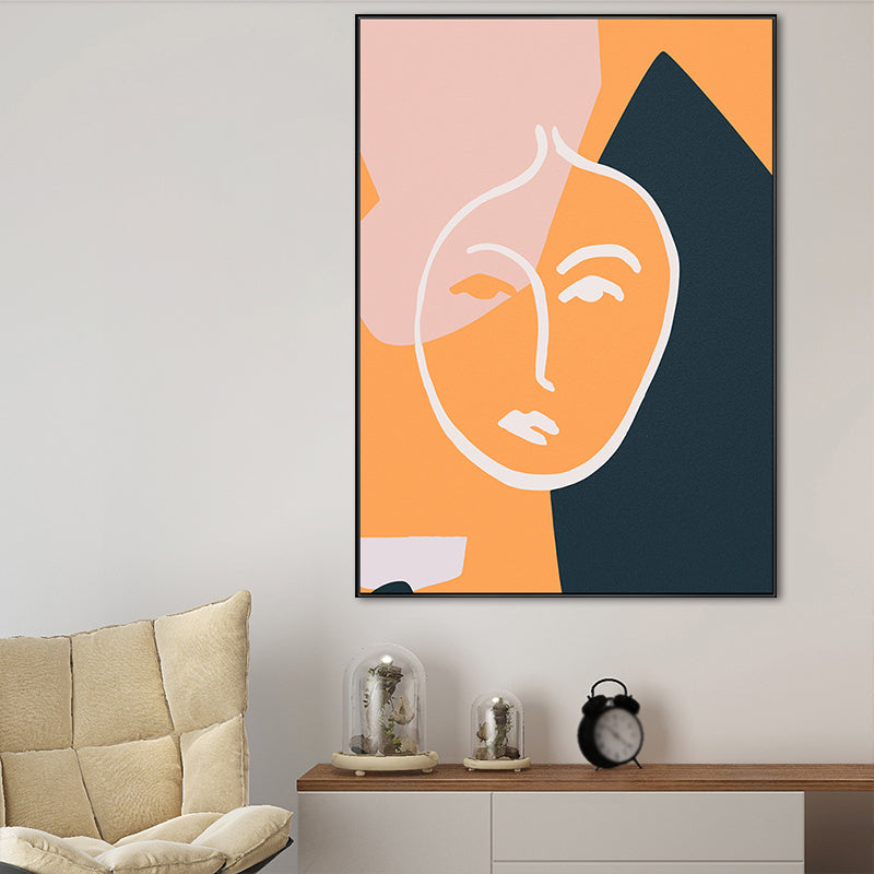 Soft Color Abstract Wall Decor Scandinavian Textured Canvas Print for Living Room Clearhalo 'Arts' 'Canvas Art' 1656377