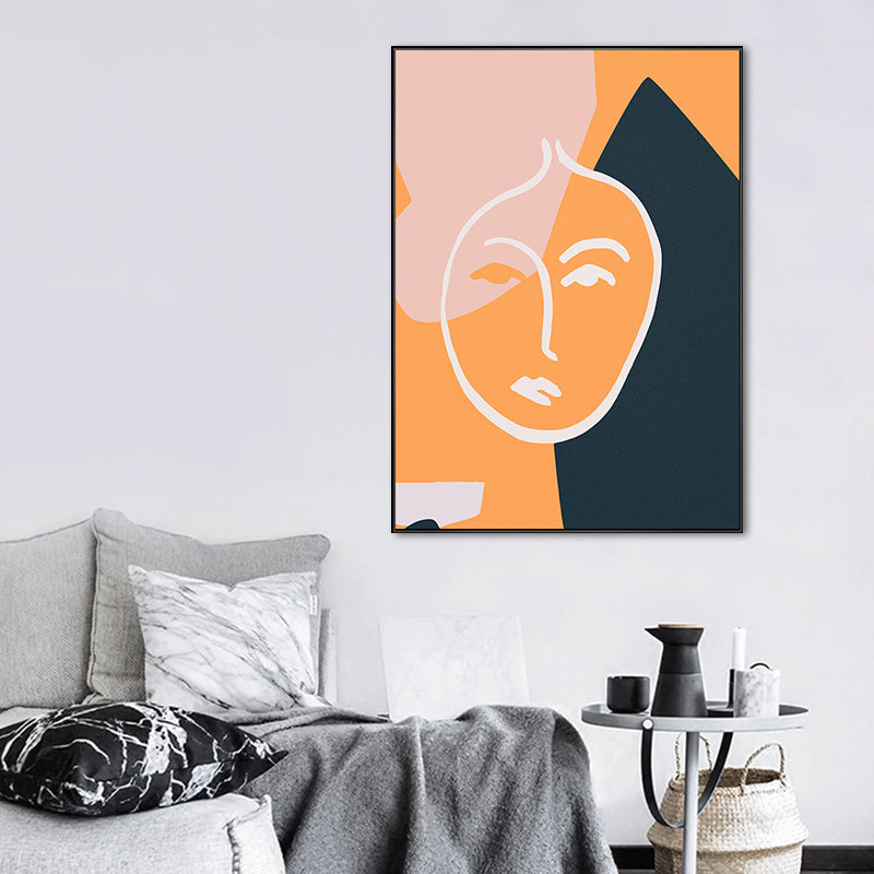 Soft Color Abstract Wall Decor Scandinavian Textured Canvas Print for Living Room Clearhalo 'Arts' 'Canvas Art' 1656378