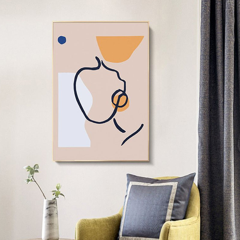 Soft Color Abstract Wall Decor Scandinavian Textured Canvas Print for Living Room Pink Clearhalo 'Arts' 'Canvas Art' 1656383