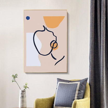 Soft Color Abstract Wall Decor Scandinavian Textured Canvas Print for Living Room Pink Clearhalo 'Arts' 'Canvas Art' 1656383