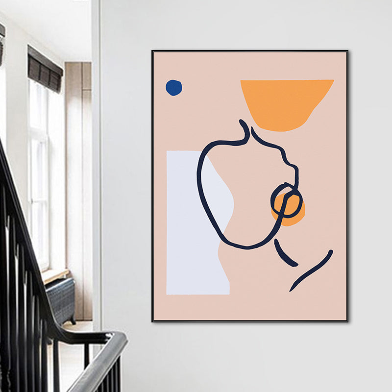 Soft Color Abstract Wall Decor Scandinavian Textured Canvas Print for Living Room Clearhalo 'Arts' 'Canvas Art' 1656384