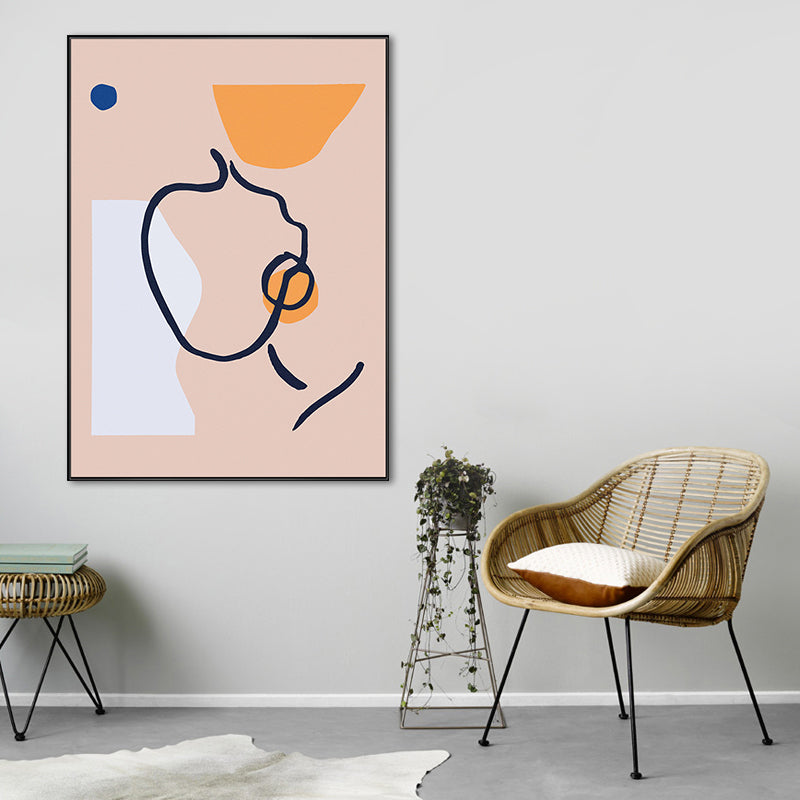 Soft Color Abstract Wall Decor Scandinavian Textured Canvas Print for Living Room Clearhalo 'Arts' 'Canvas Art' 1656385