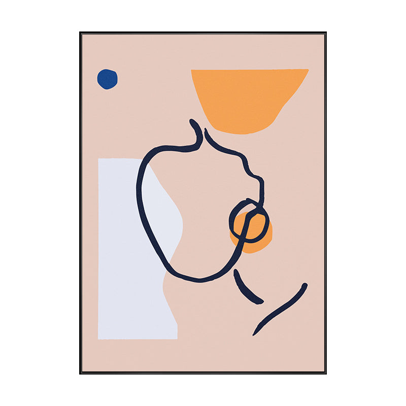 Soft Color Abstract Wall Decor Scandinavian Textured Canvas Print for Living Room Clearhalo 'Arts' 'Canvas Art' 1656386