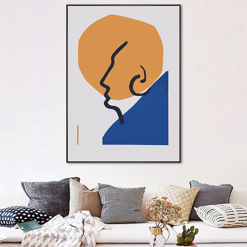 Soft Color Abstract Wall Decor Scandinavian Textured Canvas Print for Living Room Grey Clearhalo 'Arts' 'Canvas Art' 1656391