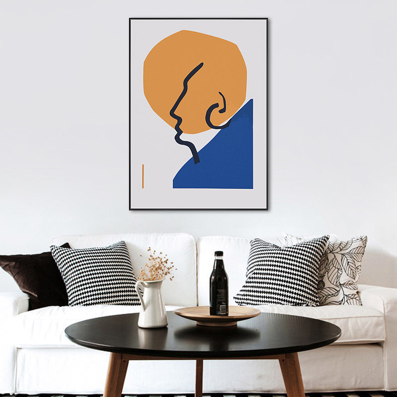 Soft Color Abstract Wall Decor Scandinavian Textured Canvas Print for Living Room Clearhalo 'Arts' 'Canvas Art' 1656392