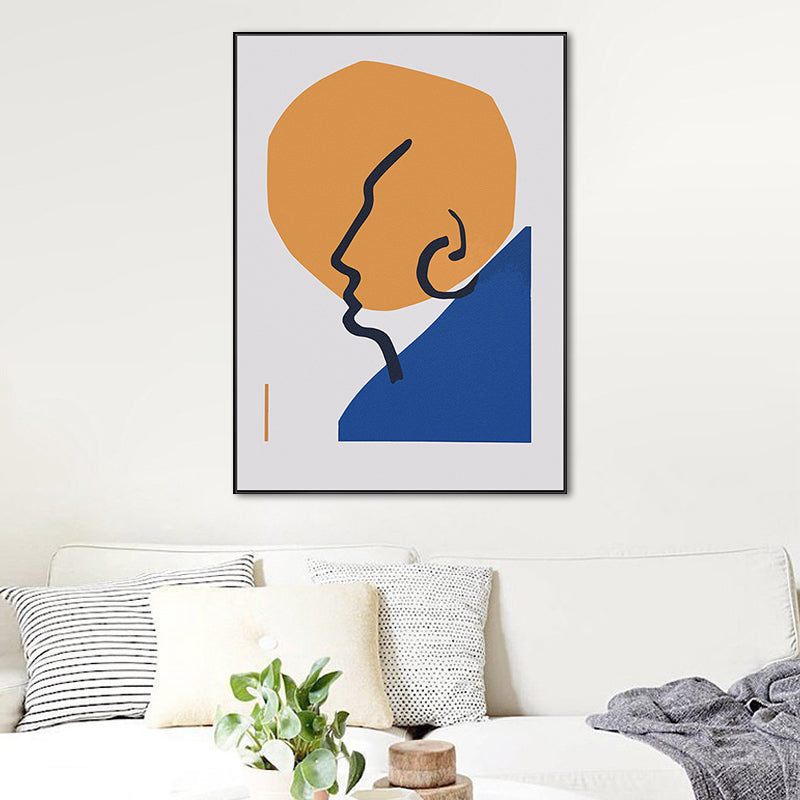 Soft Color Abstract Wall Decor Scandinavian Textured Canvas Print for Living Room Clearhalo 'Arts' 'Canvas Art' 1656393