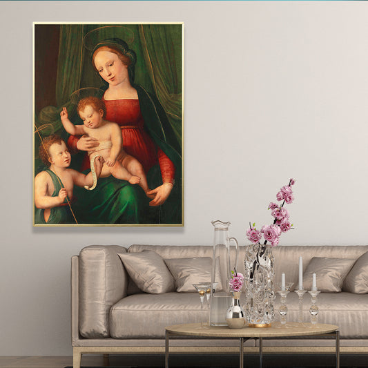 Global Inspired Christian Saint Painting Dark Color Religion Wall Art for Home Clearhalo 'Arts' 'Canvas Art' 1656398