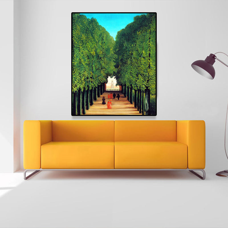 Green Wooded Pathway Wall Art Scenery Kids Style Textured Canvas Print for Nursery Green Design 2 Clearhalo 'Art Gallery' 'Canvas Art' 'Kids' Arts' 1656419