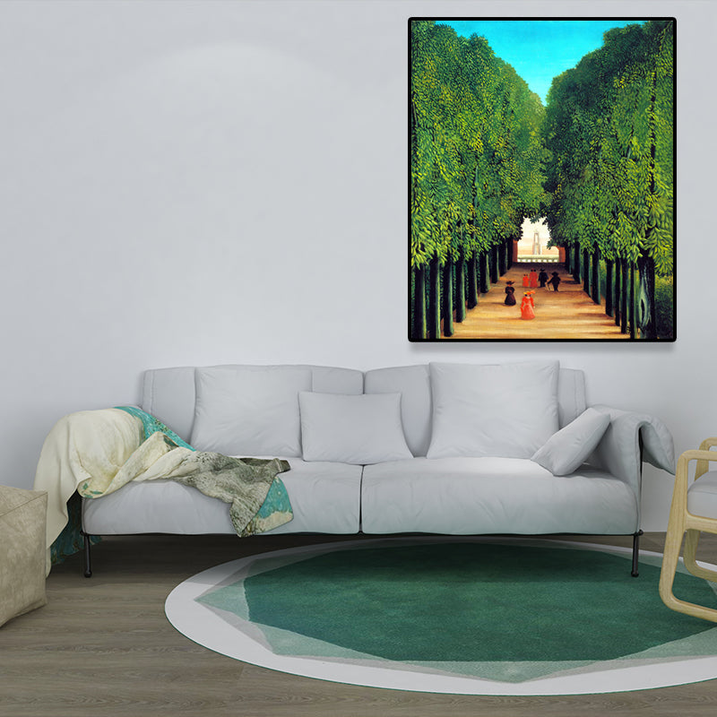 Green Wooded Pathway Wall Art Scenery Kids Style Textured Canvas Print for Nursery Clearhalo 'Art Gallery' 'Canvas Art' 'Kids' Arts' 1656420
