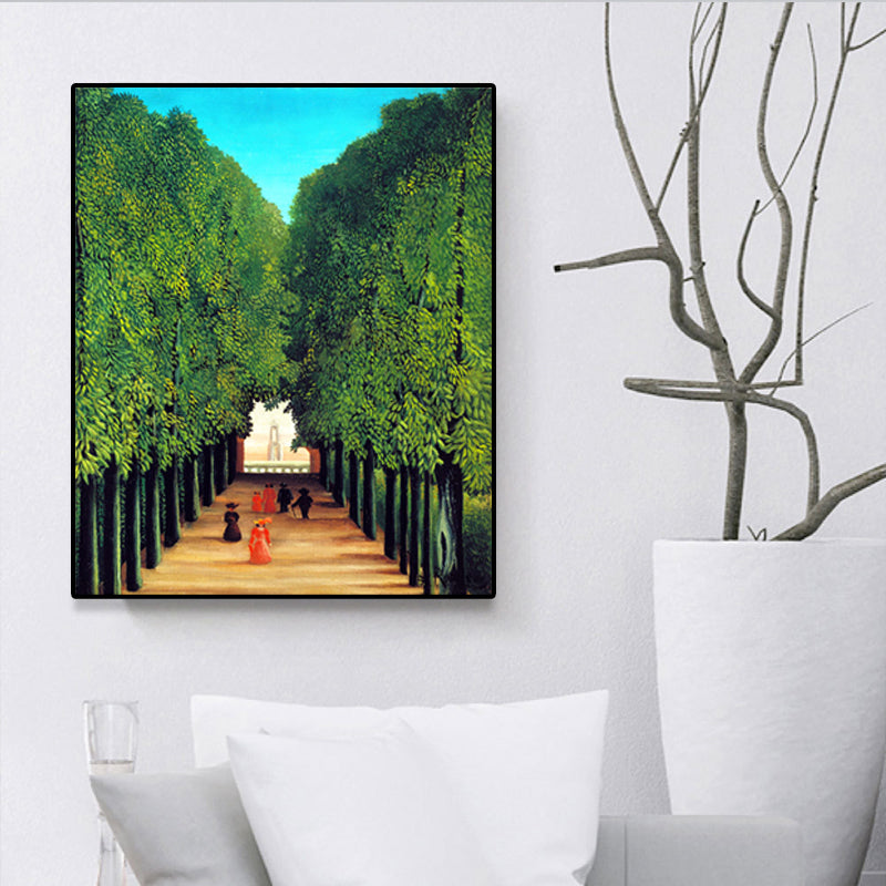 Green Wooded Pathway Wall Art Scenery Kids Style Textured Canvas Print for Nursery Clearhalo 'Art Gallery' 'Canvas Art' 'Kids' Arts' 1656421