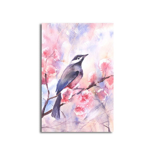 Rustic Bird Painting Canvas Print Pastel Color Textured Wall Art Decor for Living Room Clearhalo 'Art Gallery' 'Canvas Art' 'Country Art Gallery' 'French Country' 'Rustic' Arts' 1656426