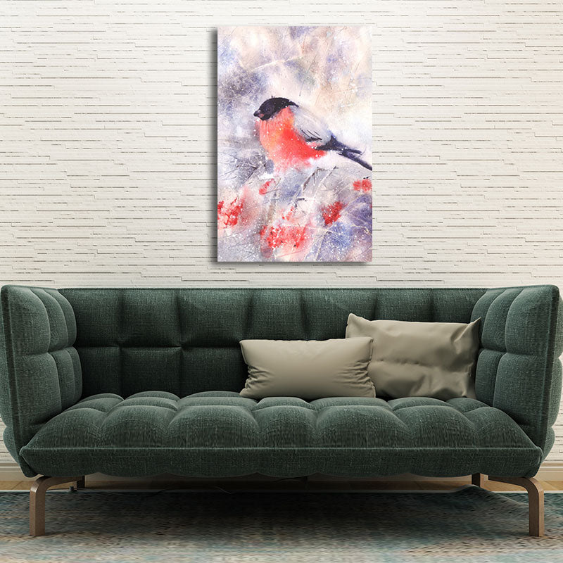 Rustic Bird Painting Canvas Print Pastel Color Textured Wall Art Decor for Living Room Clearhalo 'Art Gallery' 'Canvas Art' 'Country Art Gallery' 'French Country' 'Rustic' Arts' 1656432