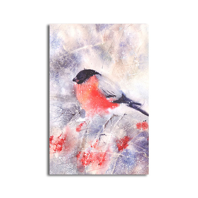 Rustic Bird Painting Canvas Print Pastel Color Textured Wall Art Decor for Living Room Clearhalo 'Art Gallery' 'Canvas Art' 'Country Art Gallery' 'French Country' 'Rustic' Arts' 1656433