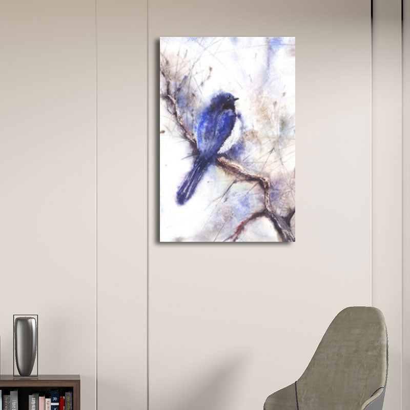 Rustic Bird Painting Canvas Print Pastel Color Textured Wall Art Decor for Living Room Clearhalo 'Art Gallery' 'Canvas Art' 'Country Art Gallery' 'French Country' 'Rustic' Arts' 1656439