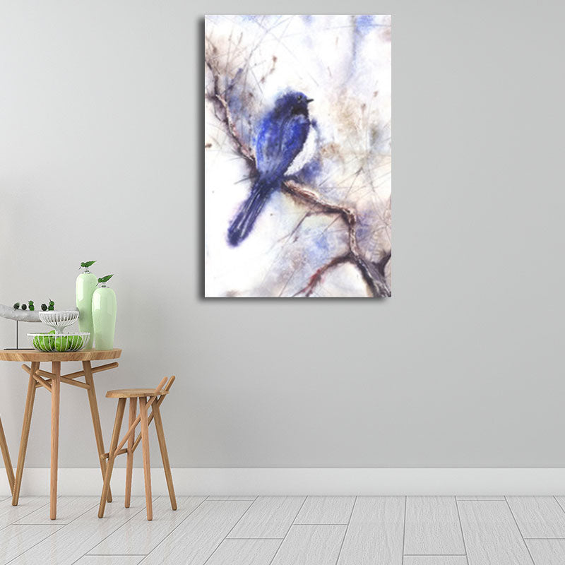 Rustic Bird Painting Canvas Print Pastel Color Textured Wall Art Decor for Living Room Clearhalo 'Art Gallery' 'Canvas Art' 'Country Art Gallery' 'French Country' 'Rustic' Arts' 1656440